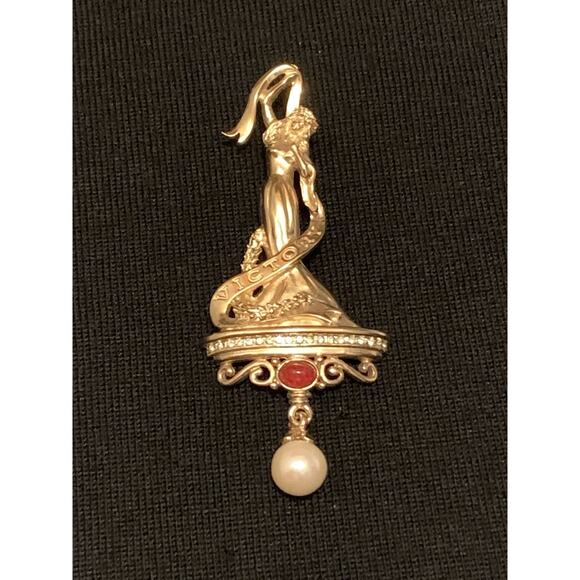 Lady Victory Race for The Cure Brooch by Ann Hand Limited Edition #712 - Picture 3 of 7